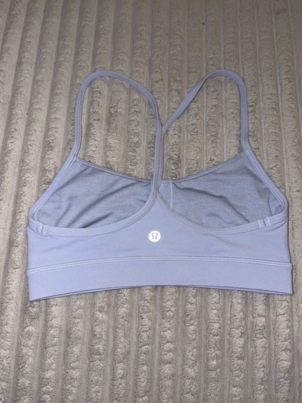 lululemon Flow Y Bra Athletic Sports Bra Light Blue Size 4